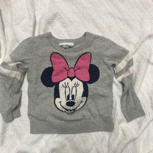 Disney Minnie Mouse Gray Sweater with Pink Bow